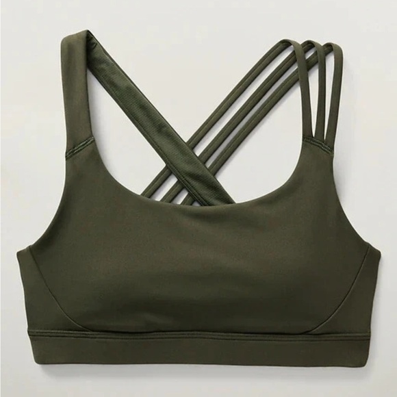 Athleta Train Free Sports Bra A-C Aspen Olive Green - Picture 3 of 6